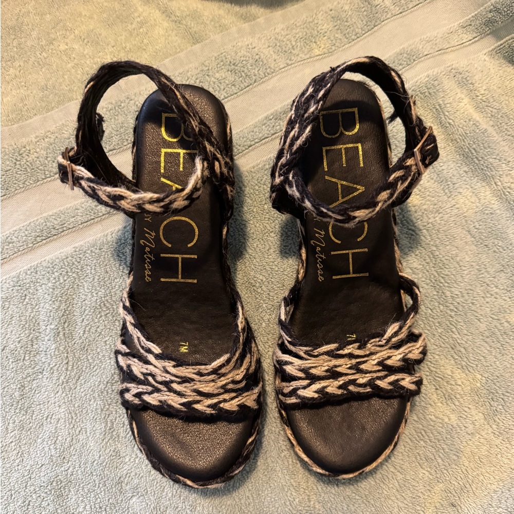 BCBG Black Braided Platform Espadrille Sandal - Picture 5 of 5